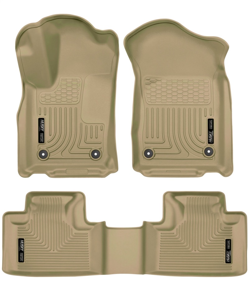 Dodge Durango Floor Liners - Front + Second Seat - Husky Liners - Weatherbeater - Tan - `16-`22